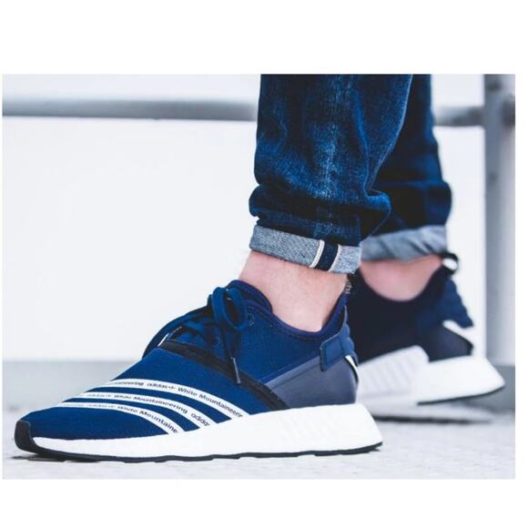 Adidas Men\'s Originals X White Mountaineering NMD_R2 Navy Shoes Sneakers Size 11 main image 2